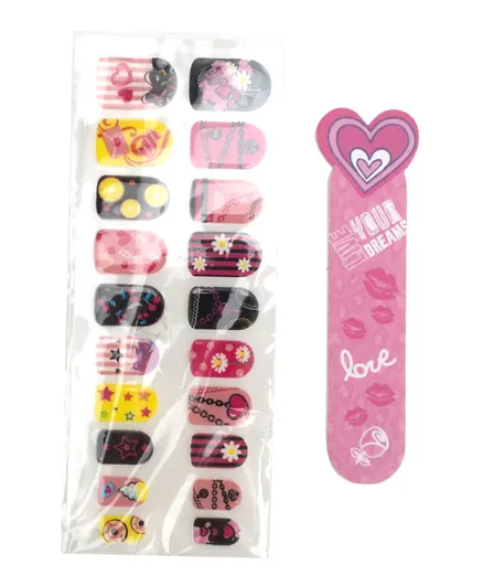 Nail Art Patches With Nail File - 21 Pieces