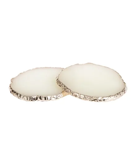 A'ish Home Gilded Quartz Coasters White - 2 Pieces