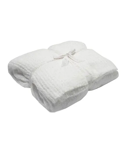 Barefoot Dreams Cozychiz Ribbed Bed Blanket - White