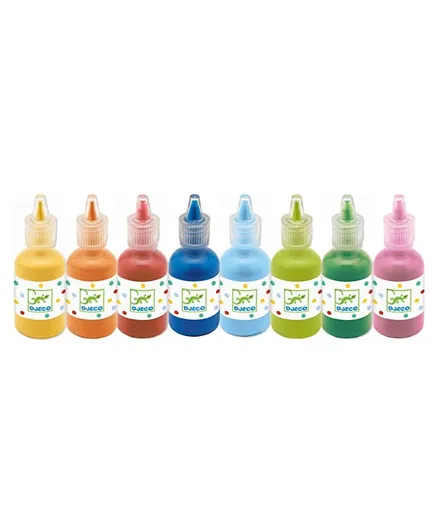 Djeco Gouache Paint Bottles Pack of 8 - 30 ml