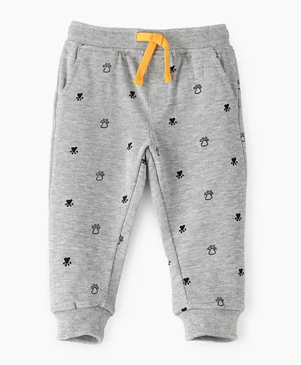 Jam Front Pocket All Over Printed Joggers - Grey