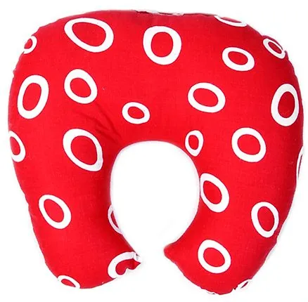 Babyhug Neck Support Circle Print Baby Pillow - Red