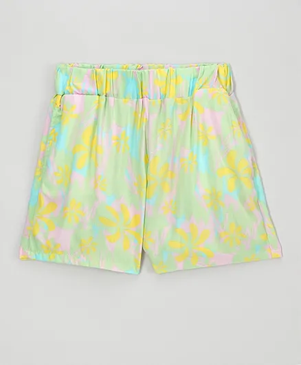 LC Waikiki Elastic Waist Patterned Viscose Shorts - Multicolor