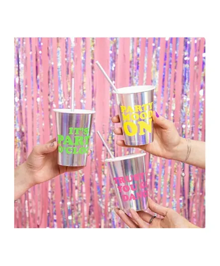 PartyDeco Holographic Cups - Pack of 6