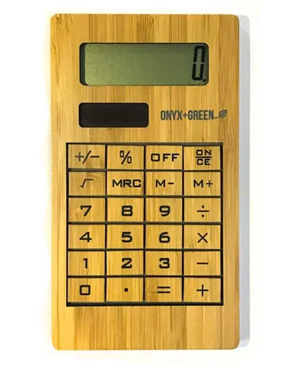 Onyx And Green Solar Powered Calculator (4404)  - Brown