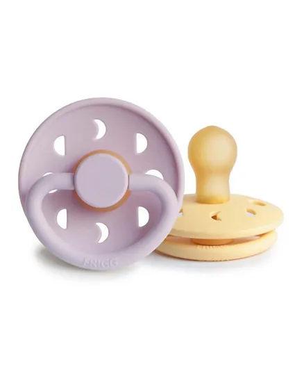 FRIGG Moon Phase Latex Baby Pacifier Pale Daffodil/Soft Lilac Pack of 2 - Size 1