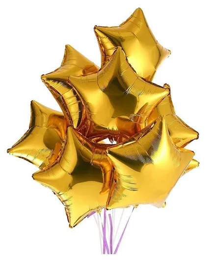هايلاندز بالونات النجوم الذهبية - مجموعة من 5 - 18 إنش