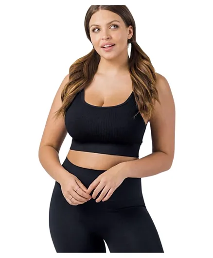 Mums & Bumps Blanqi  Everyday Ribbed Seamless Bralette - Black