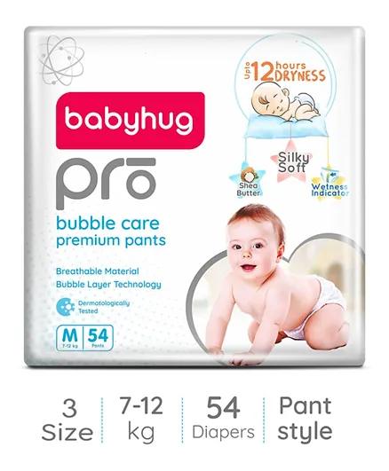 Babyhug Pro Bubble Care Pant Style Diapers Medium - 54 Pieces