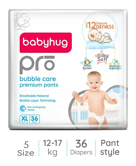 Babyhug Pro Bubble Care Pant Style Diapers Extra Large - 36 Pieces