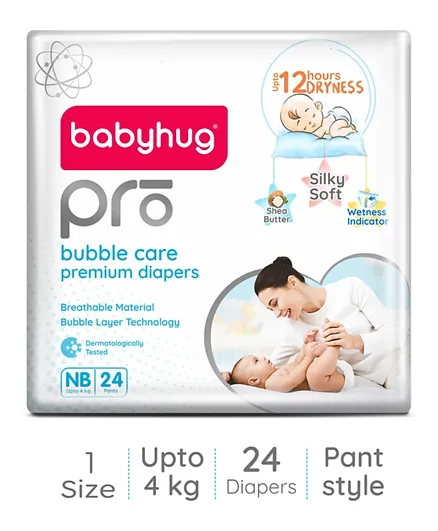 Babyhug Pro Bubble Care Premium Pant Style Diapers Size 1 - 24 Pieces
