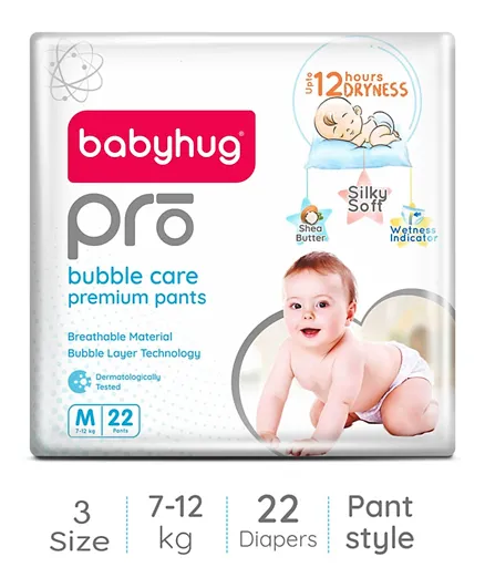 Babyhug Pro Bubble Care Premium Pant Style Diapers Medium - 22 Pieces