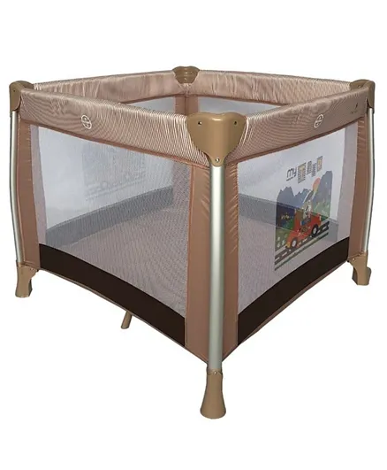 Honey Baby Square Travel Cot - Brown