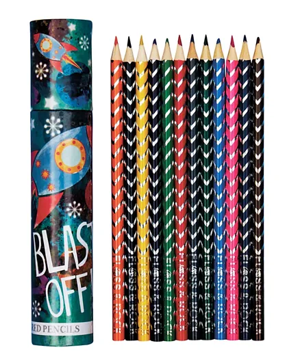Floss & Rock Rocket Pack of 12 Pencils - Multi Color