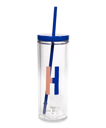 Kate Spade Initial Tumbler With Straw Sparks Of Joy Letter H - 590mL