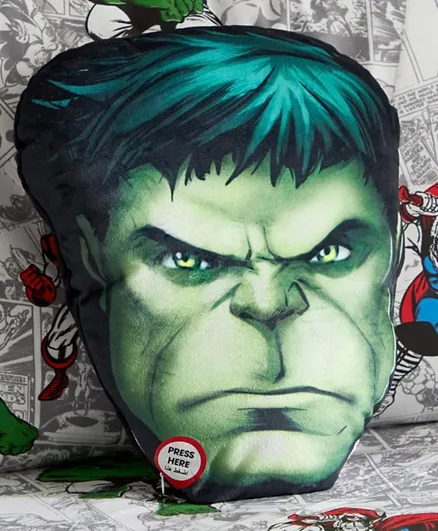 HomeBox Avengers Hulk Shaped Cushion with LED - Hulk