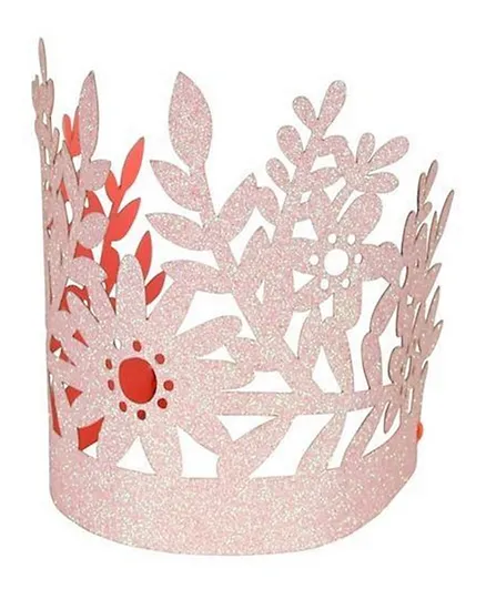 Meri Meri Pink Glitter Crown - Pack of 8
