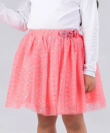 Babyhug Star Foil Printed Skirt - Pink