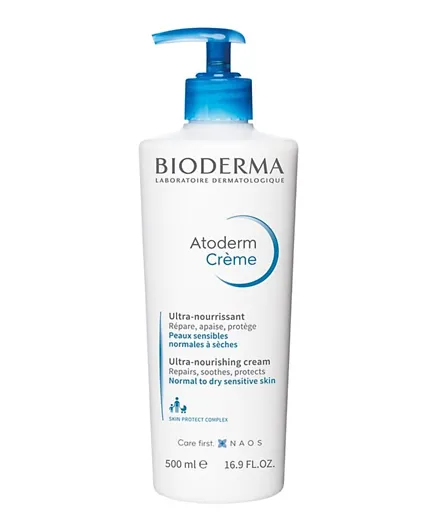 Bioderma Atoderm Cream Pump for Normal to Dry Sensitive Skin - 500ml