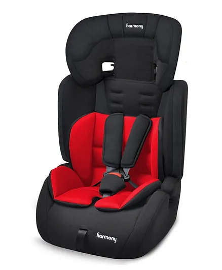 Harmony Venture Deluxe Harnessed Car Seat - Black/Red