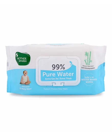 Mother Sparsh 99% Pure Water Wipes - 72 Pieces