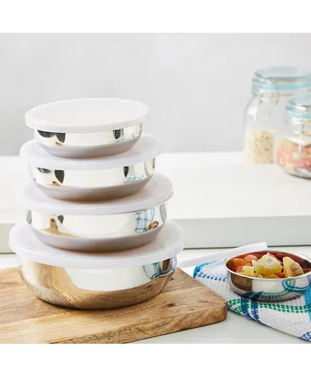 HomeBox Stainless Steel Food Storage Bowl Set With Lid - 10 Pieces