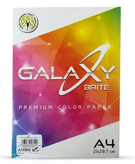 جالاكسي - ورق نسخ  برايت ملون متنوع 10 ألوان A4 80 جي إس إم - 250 ورقة