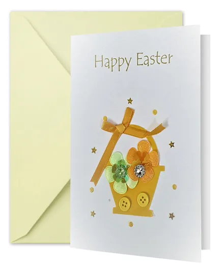 Fay Lawson Hand Crafted Card Happy Easter with White Envelope - Multicolor