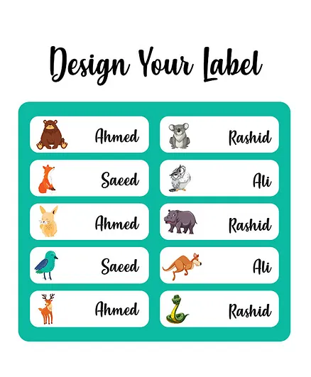 Printshop Personalised Waterproof School/Kindergarten/Nursery/Day Care Labels 0473 - Pack of 42