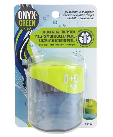 Onyx And Green Eco Friendly Double Sharpener with Recycled Plastic Reservoir (2400) - Yellow