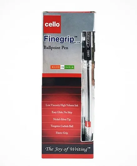 قلم جاف فاين جريب من سيلو 0.7 مم أسود - 12 قطعة