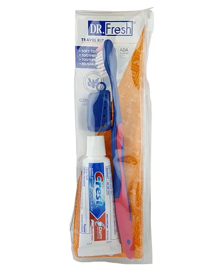 Dr.Fresh Travel Kit Pouch Brush&Cover/Toothpaste 0.85Oz