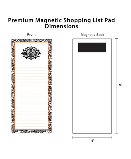 Dmc Premium Shopping List Pad With Magnet Black Gothic - 80 Pages