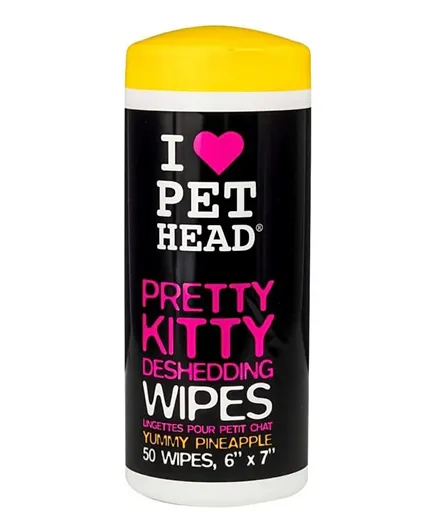 Pet Head TPHC4 Pretty Kitty Wipes Pineapple De Shed Wipes - 50 Pieces