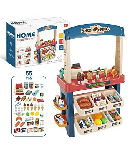 Little Angel Home Supermarket Pretend Play Toy With 55 Accessories - Multicolour