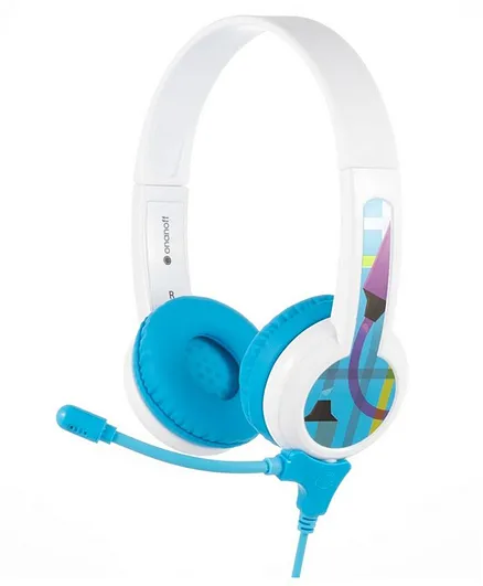 BUDDYPHONES Studybuddy Headphones with Mic and Extra Audio Cable - Blue