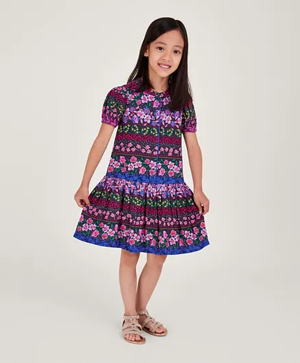 مونسون تشيلدرن فستان مطبوع بالورود - متعدد الألوان