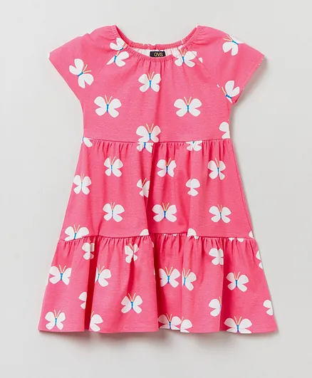 OVS Butterfly Printed Dress - Pink