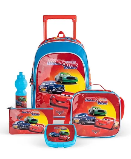 Disney Cars Legends of Racing 5 in 1 Trolley Backpack Set - 18 Inches