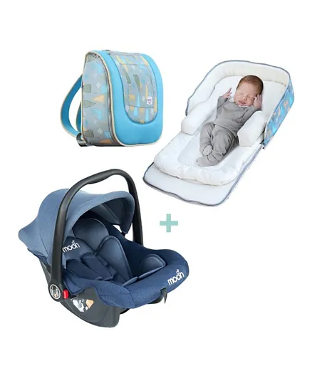 حامل الرضع مون ترافالو سرير السفر للأطفال وحقيبة الظهر - أزرق