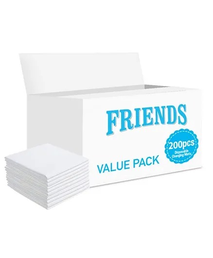Friends Disposable Changing Mats White - 200 Pieces