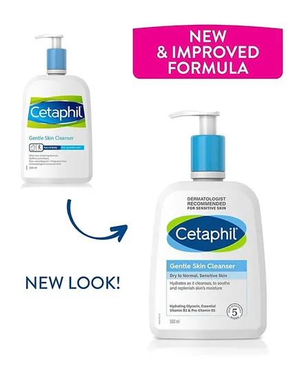 Cetaphil Dry to Normal and Sensitive Skin Cleanser - 500mL