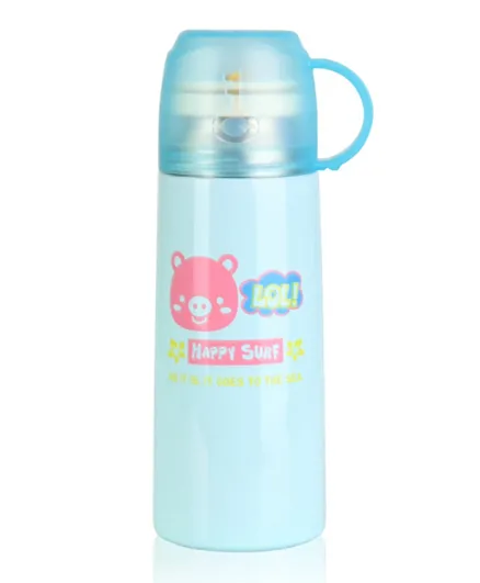 Fissman Portable Stainless Steel Vacuum Flask With Thermal Insulation Sky Blue - 350mL