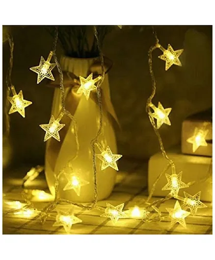 Brain Giggles Battery Operated Star String Light 40 LED Light Bulbs for Christmas Party Décor - Yellow