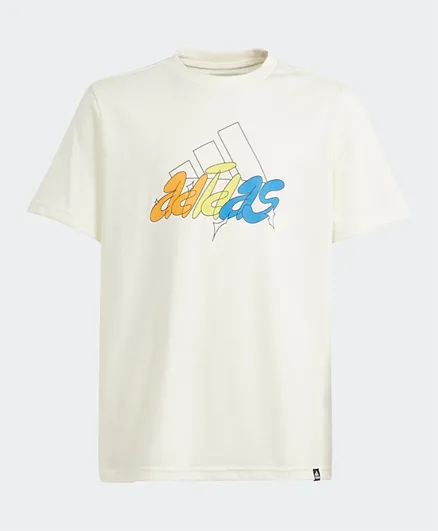 adidas Junior Illustrated Graphic T-Shirt - White