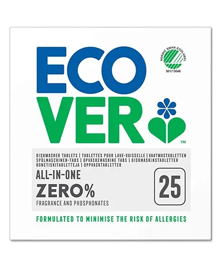 Ecover Zero Sensitive Dishwasher Tablets - 25 Pieces