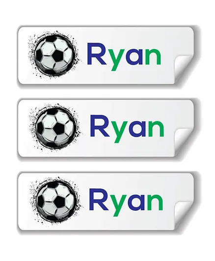 Twinkle Hands Personalized Waterproof Labels Soccer - 30 Pieces