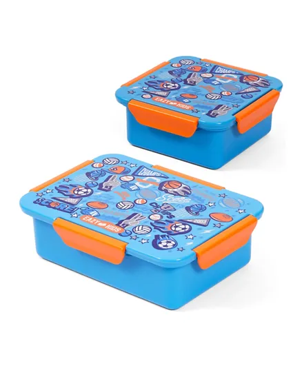 Eazy Kids Lunch Box Set Soccer Blue - 2 Pieces