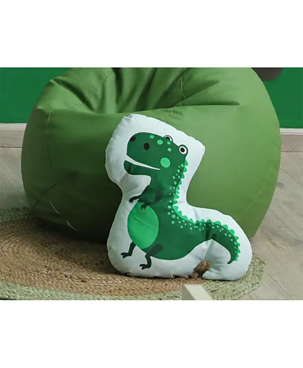 PAN Home Dino-Printed Shaped Cushion - Green
