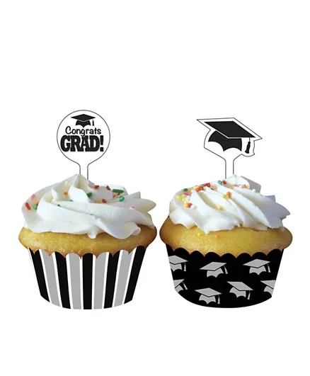 Creative Converting Graduation Cupcake Wrapper With Picks